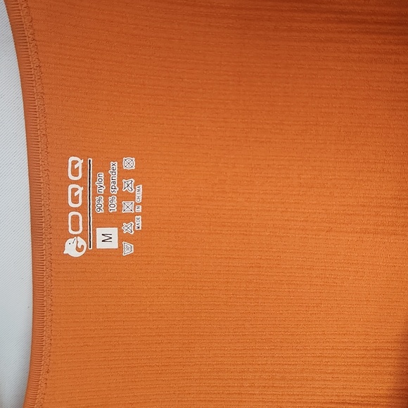 OQQ Women Yoga Long Sleeve Square Neck Jumpsuit Romper Pumpkin - Picture 3 of 10